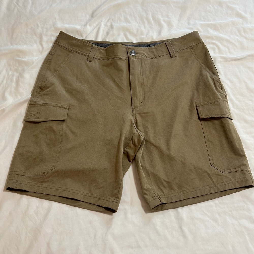 Free Country Mens Cargo Shorts Tan Khaki Ripstop Hiking Outdoor Size 36